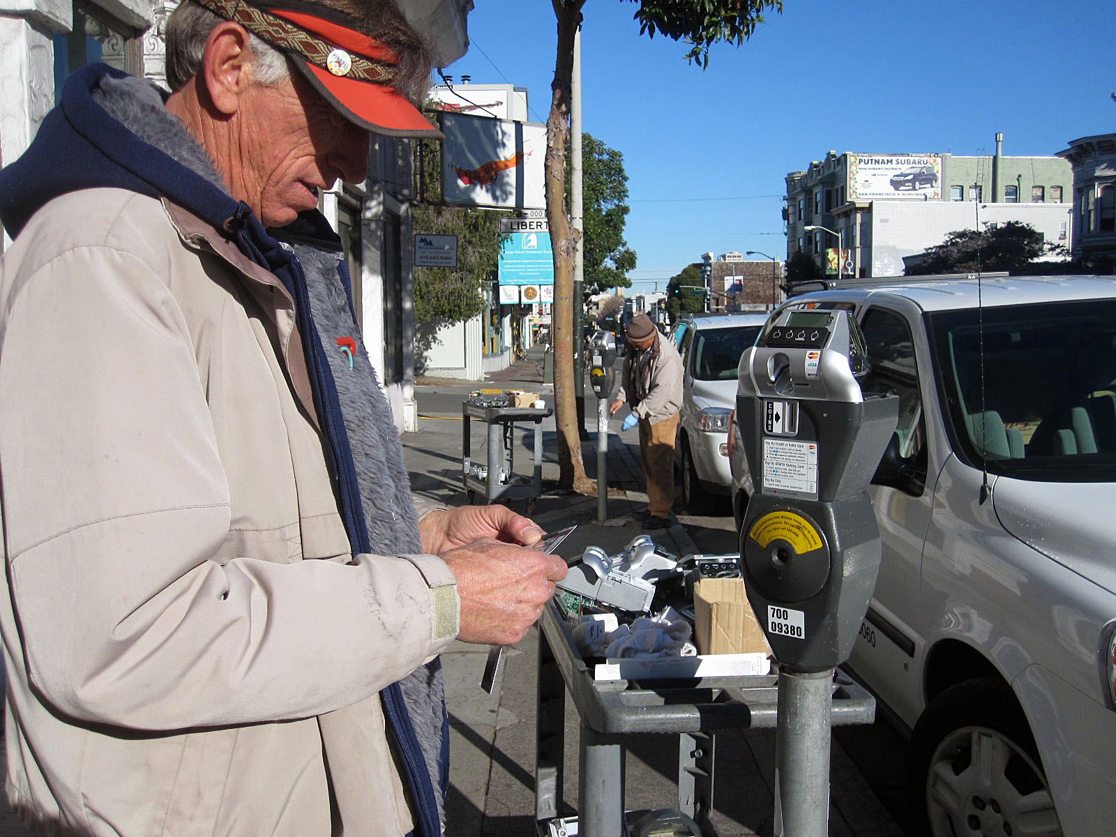 Vincent McGarey instailling the new smart meter
