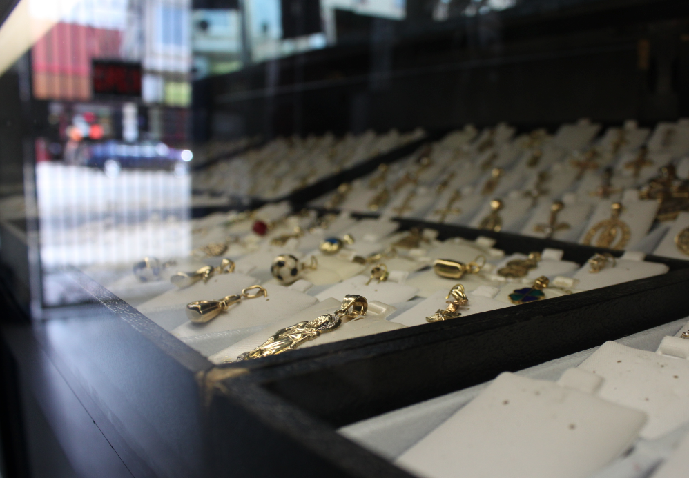 Cage and jewelry at Jamie's Jewelry