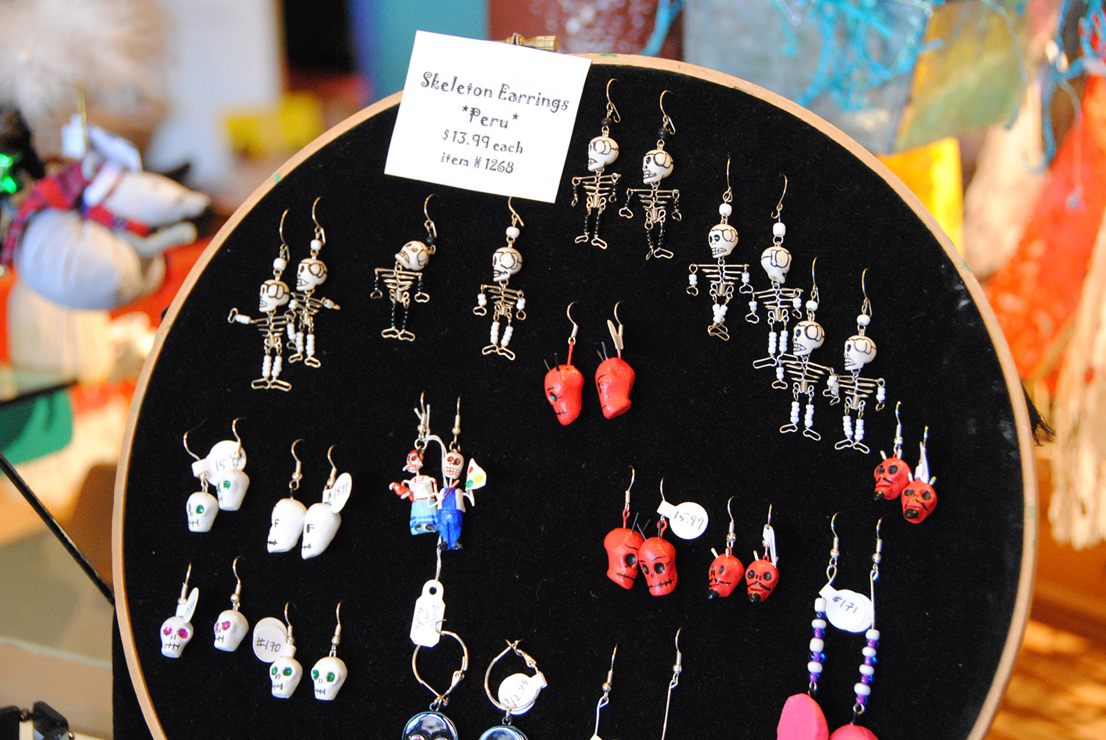Image shows skeleton earrings