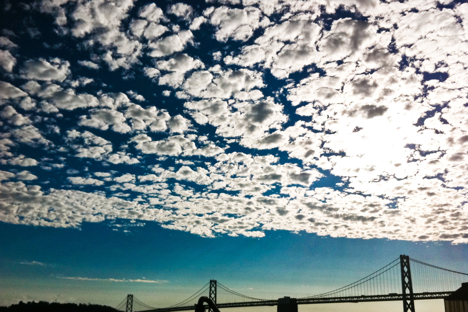Clouds over Bay Bridge.