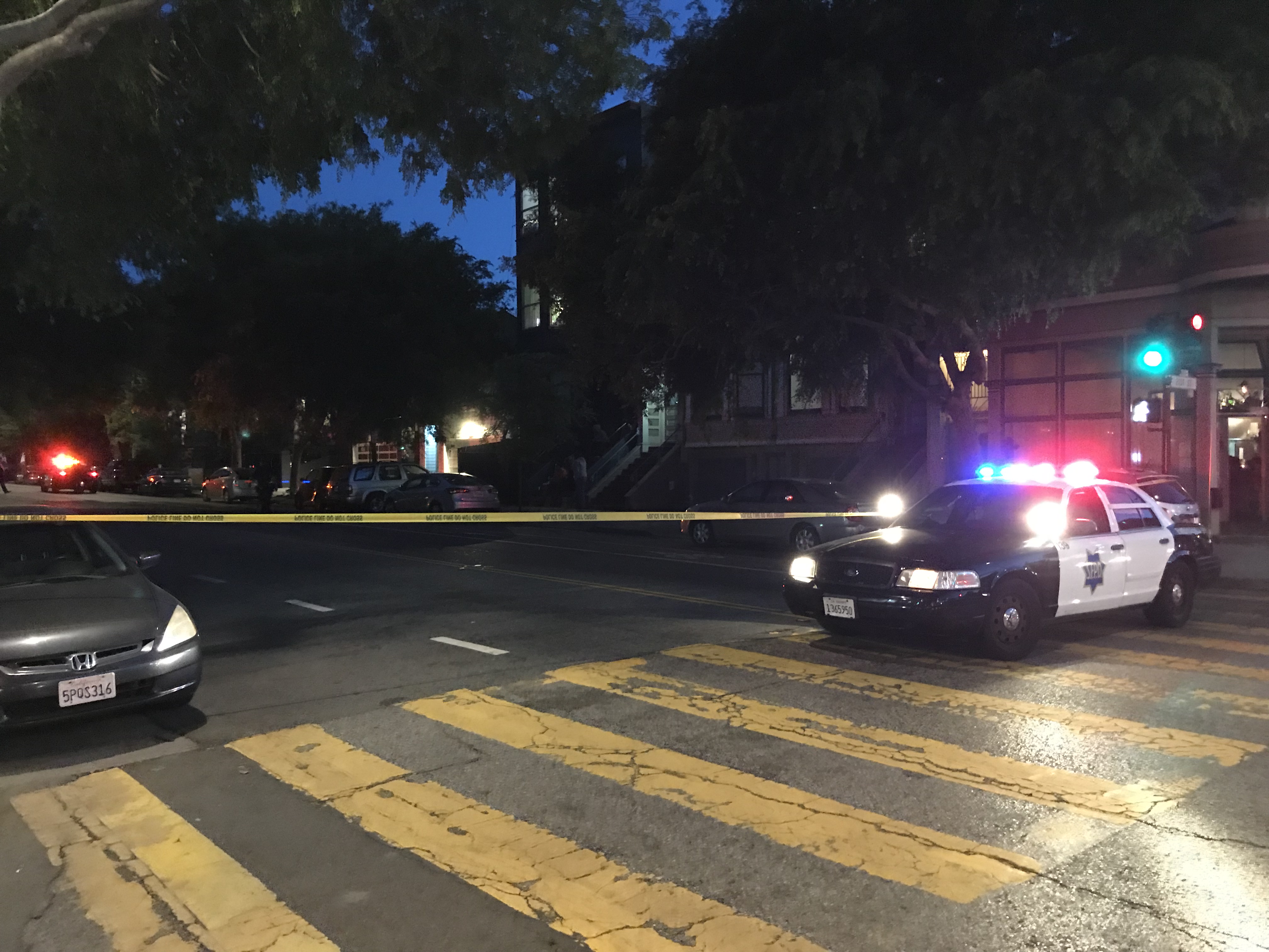 The scene of a shooting Friday night