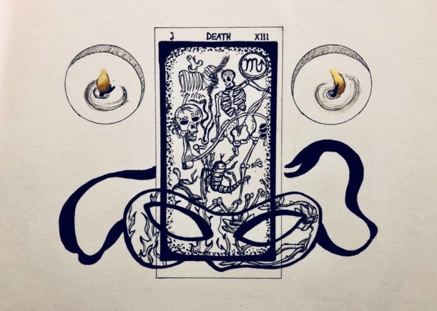 The Death card at Oddjob.