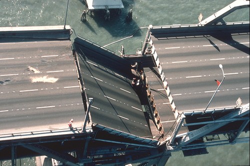 Loma Prieta quake damage on the Bay Bridge
