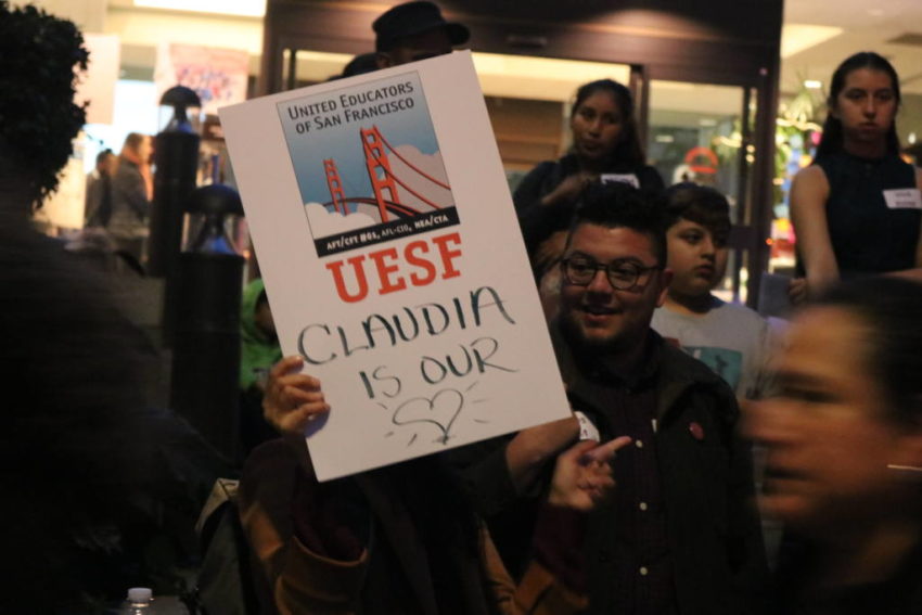 demonstrating in support of the Buena Vista Horace Mann principal