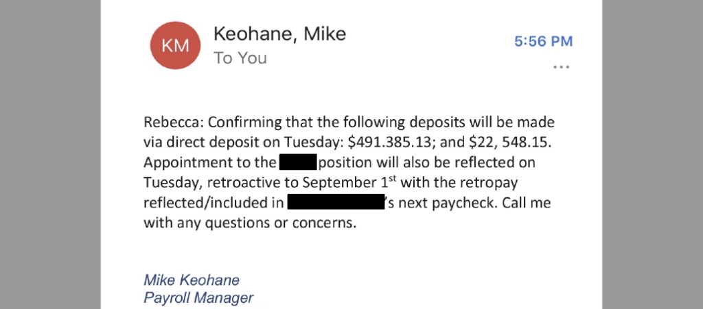 Tweet about the HR scandal