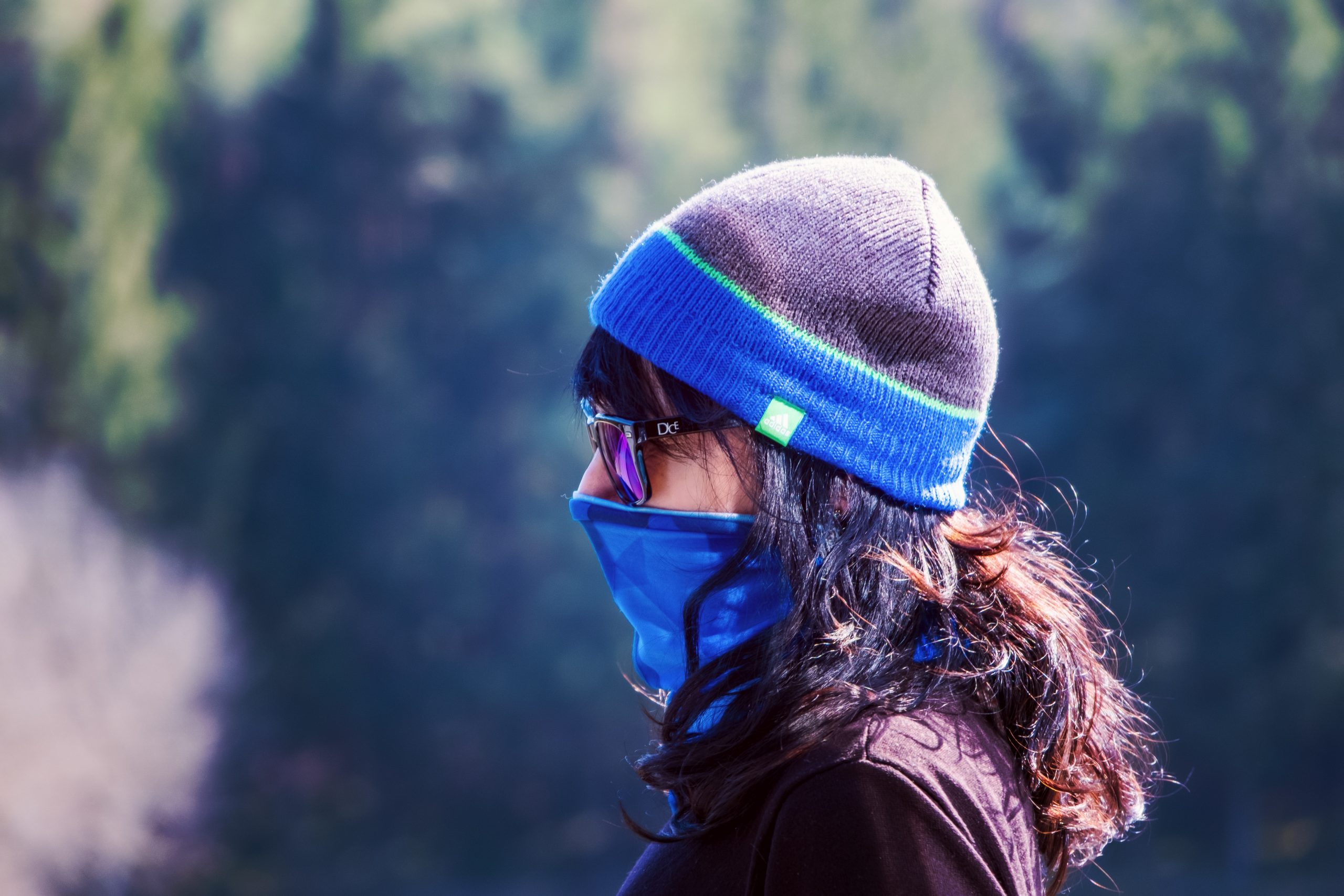 Woman with coronavirus mask