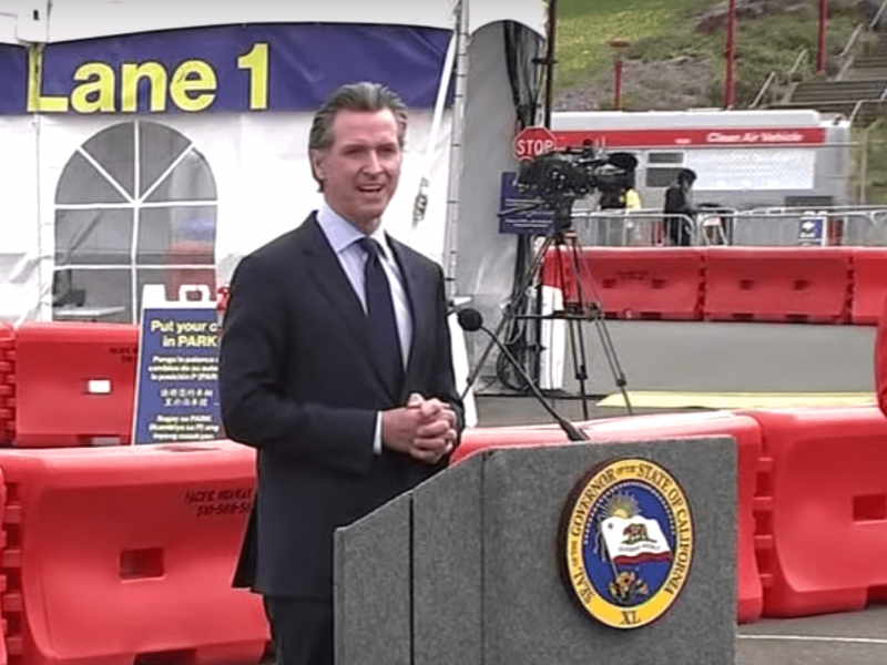 Gov. Gavin Newsom announced Tuesday that the state will fully reopen on June 15. Screenshot: Kate Selig/MISSION LOCAL