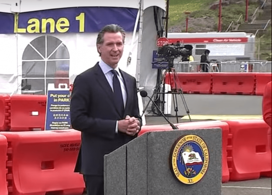 Gov. Gavin Newsom announced Tuesday that the state will fully reopen on June 15. Screenshot: Kate Selig/MISSION LOCAL