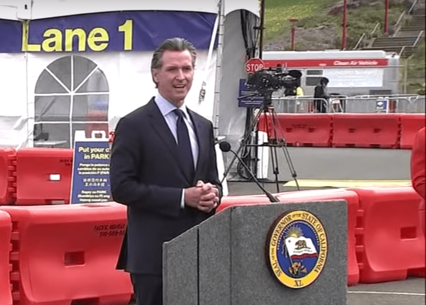 Gov. Gavin Newsom announced Tuesday that the state will fully reopen on June 15. Screenshot: Kate Selig/MISSION LOCAL