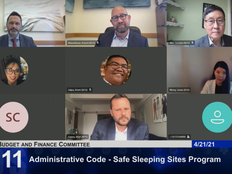 A screenshot of the April 22, 2021 Budget and Finance Committee meeting