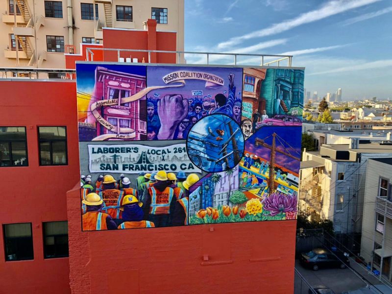 “Working Class For An Affordable Mission” ⁣ ⁣ Directed and designed Lucia Gonzalez Ippolito. Painted by Pancho Pescador and Pablo Ruiz Arroyo.⁣ ⁣⁣ Sponsored by Mission Housing Development Corporation to commemorate 50 years of serving the community (1971-2021). ⁣