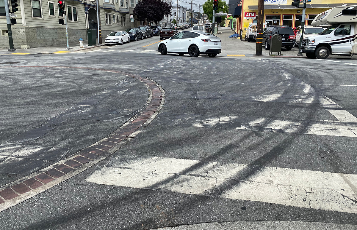 Sideshow aftermath South Van Ness