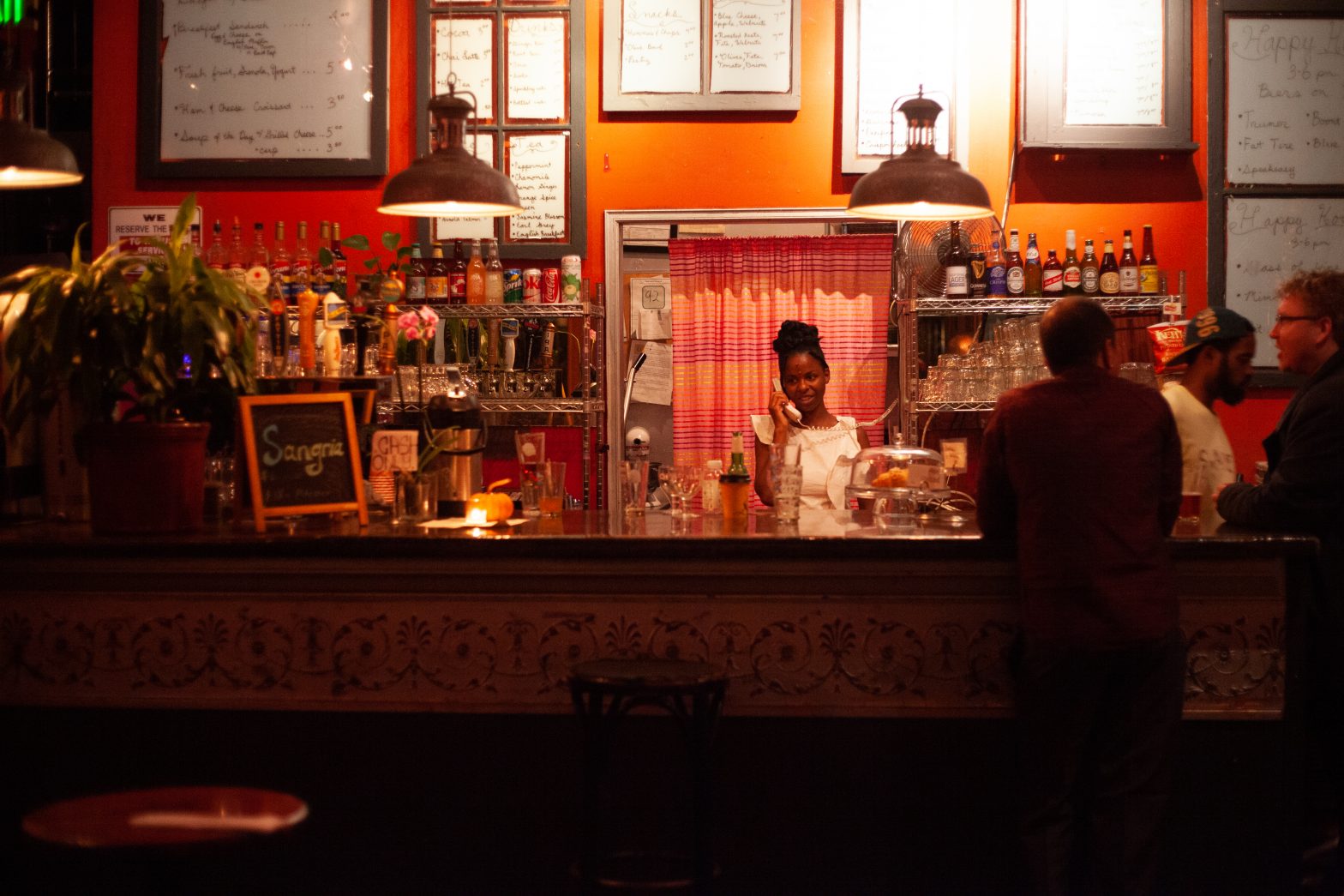 The bar of Revolution Cafe, as captured by Sanya Szabo.