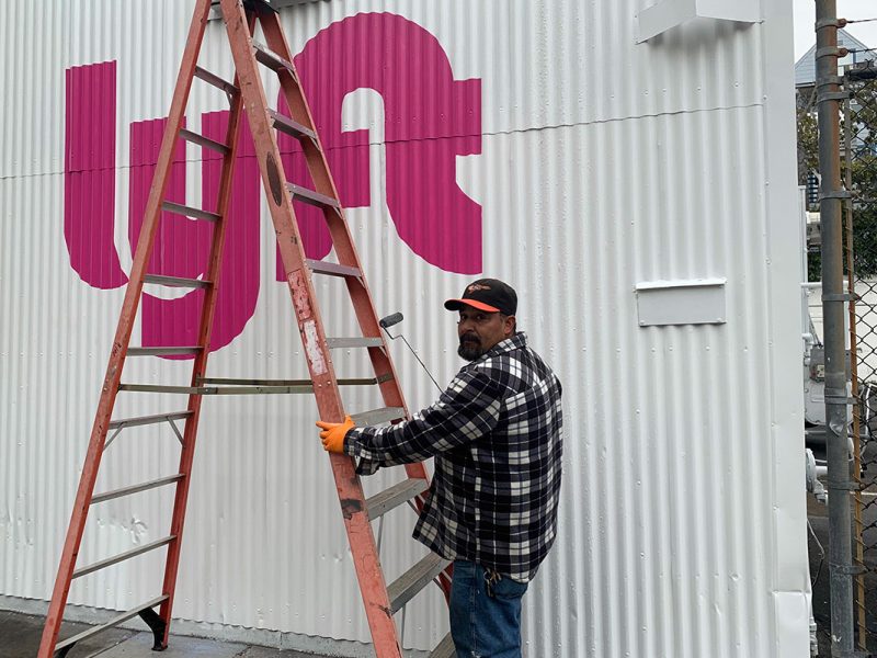 Man. Paints. Lyft. Mission District.