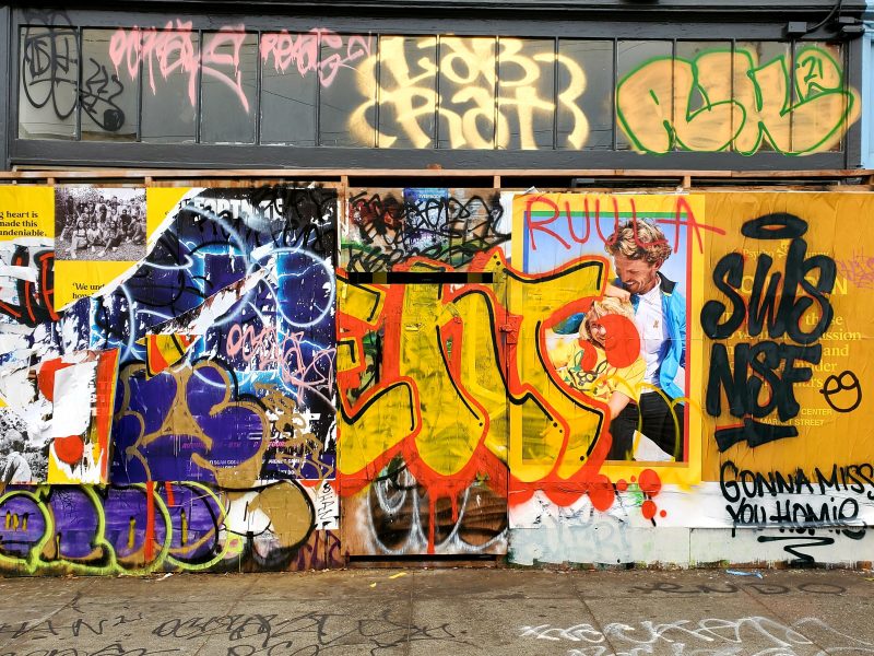 Graffiti at the former Katz Bagels
