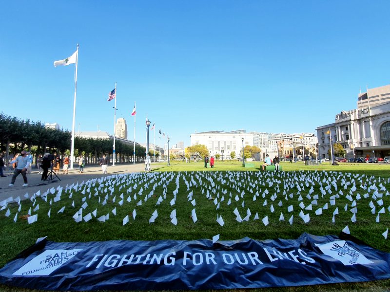 Safer. Injection. Site. Demonstration. Flags.
