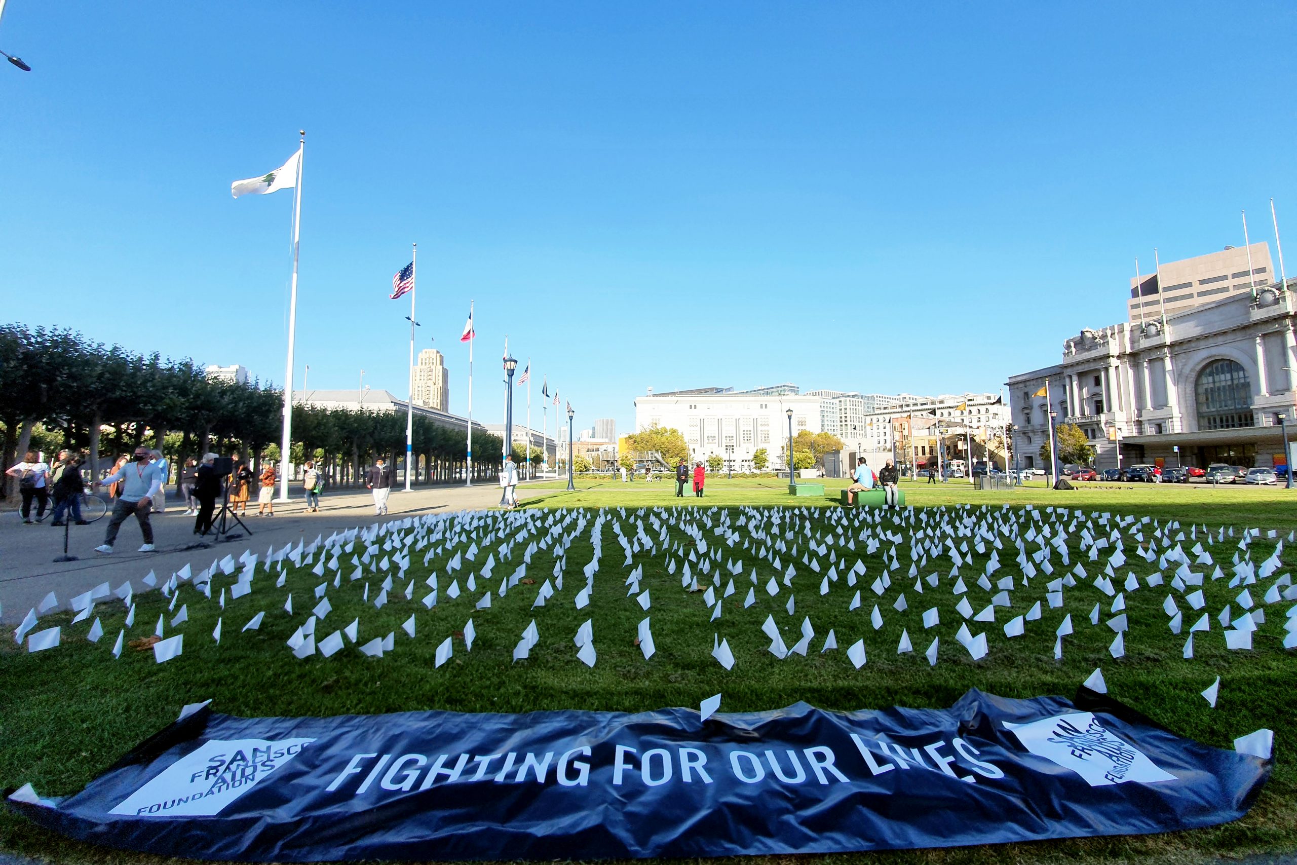Safer. Injection. Site. Demonstration. Flags.