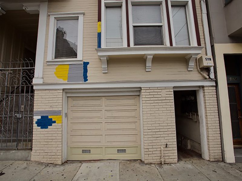 House on 20th with paint samplings.