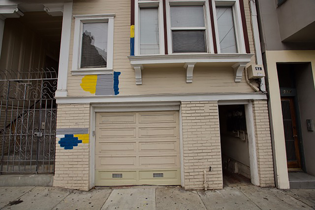 House on 20th with paint samplings.