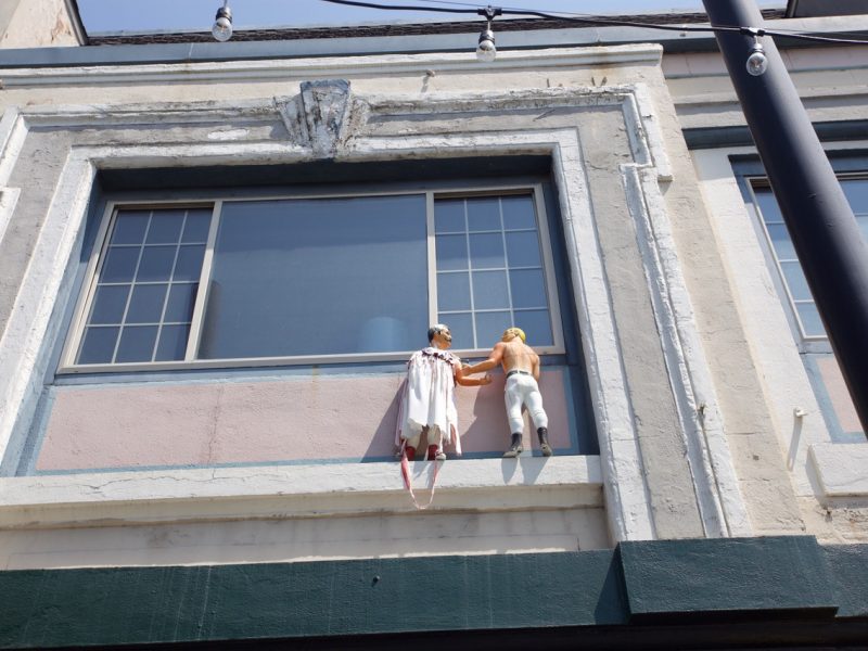 Dolls hanging on Harrington's