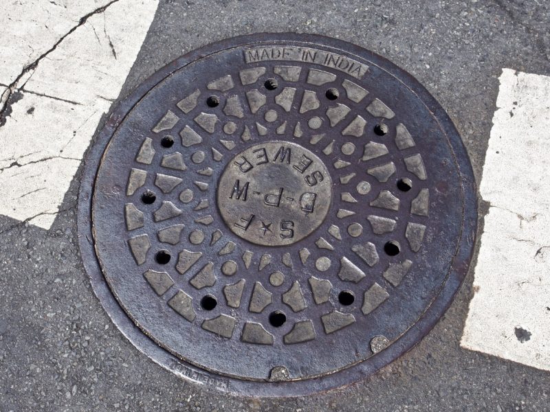 Sewer grate on 20th Street