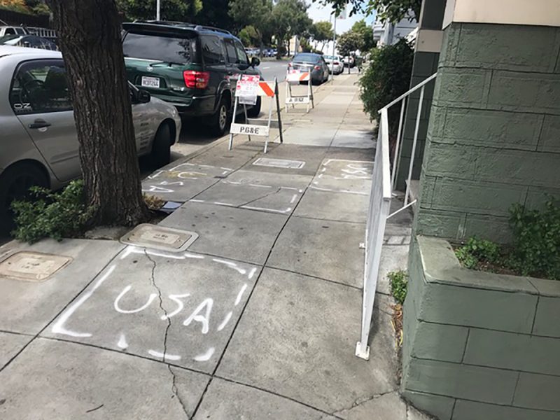 Street chalk on Guerrero