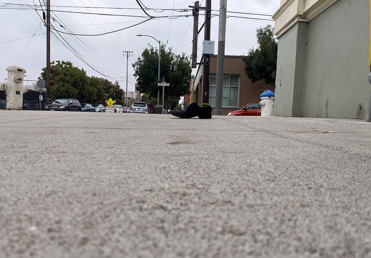 One shoe, 18th Street, August, 2021