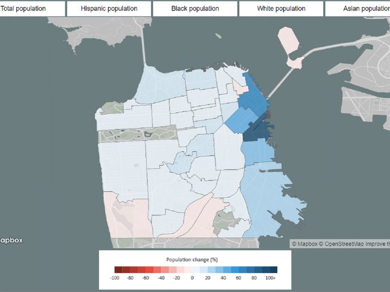 Map. Population Change. San Francisco.