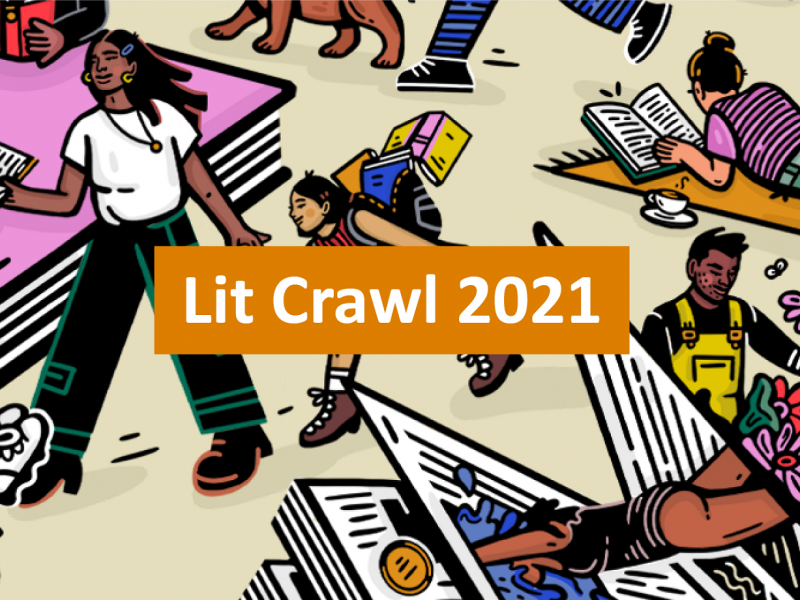 Banner image showing Lit Crawl 2021 artwork