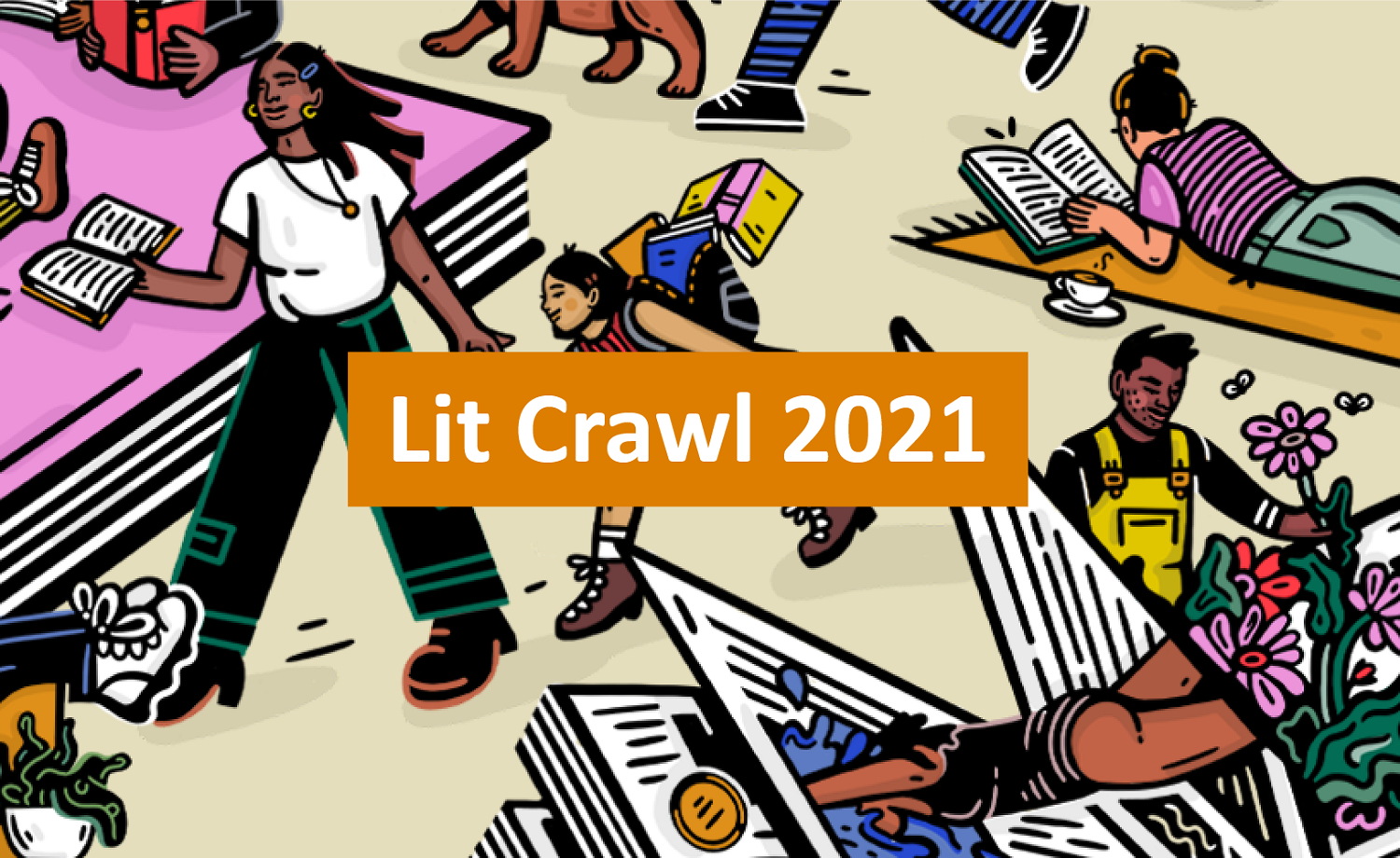 Banner image showing Lit Crawl 2021 artwork
