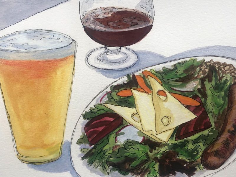 Rosamunde salad and beers