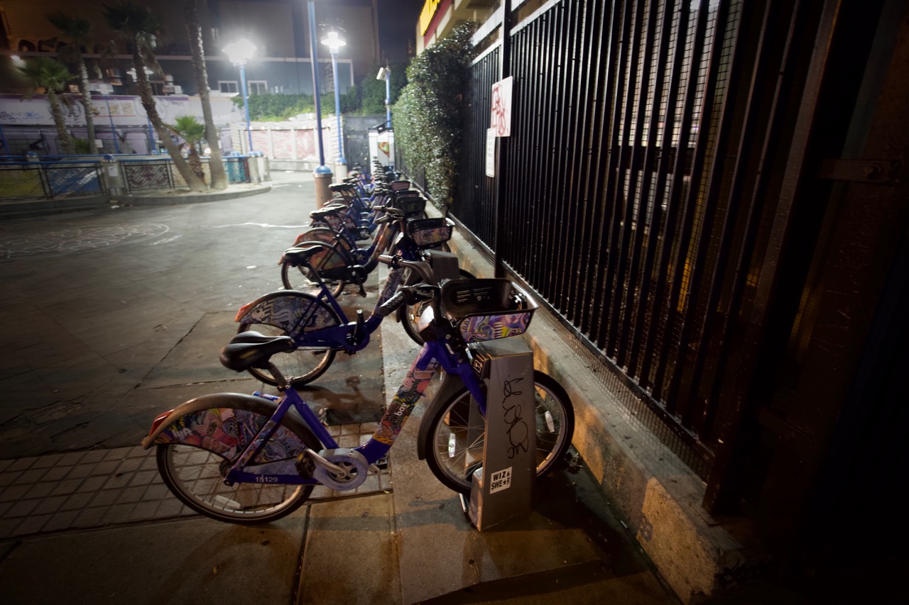 Bikes lined up at Mission Street and 16th