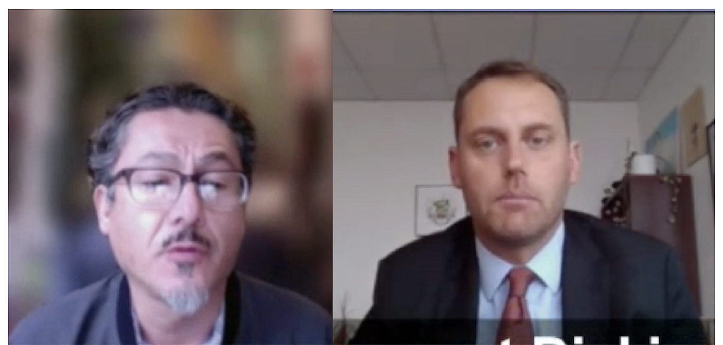 Screenshots from the virtual meeting: Jesús Gabriel Yañez and David Rizk