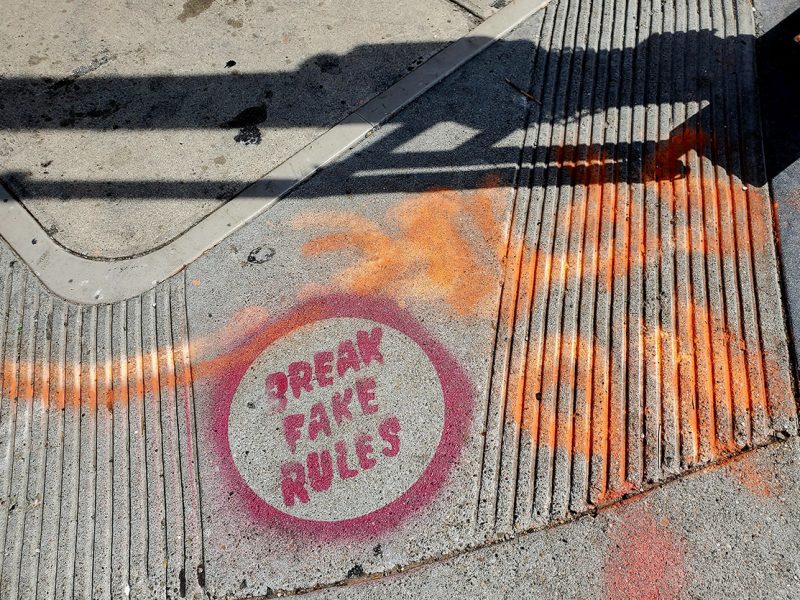stencil art with break fake rules