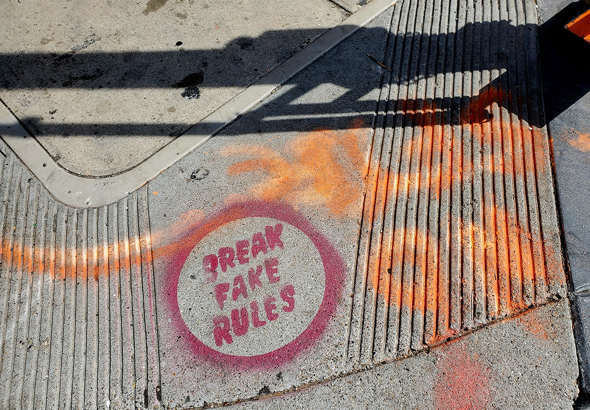 stencil art with break fake rules