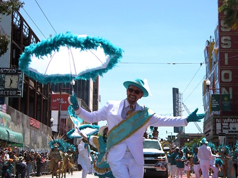 Jose Carrasco performs during the Carnaval parade
