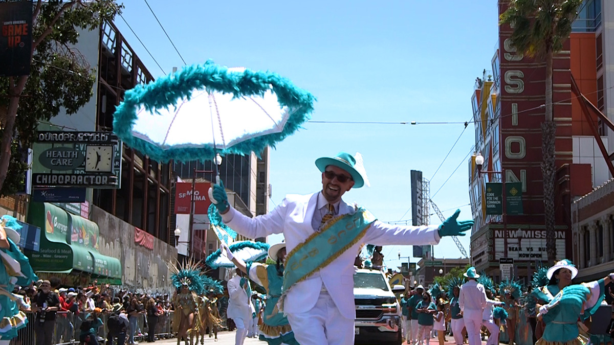 Jose Carrasco performs during the Carnaval parade