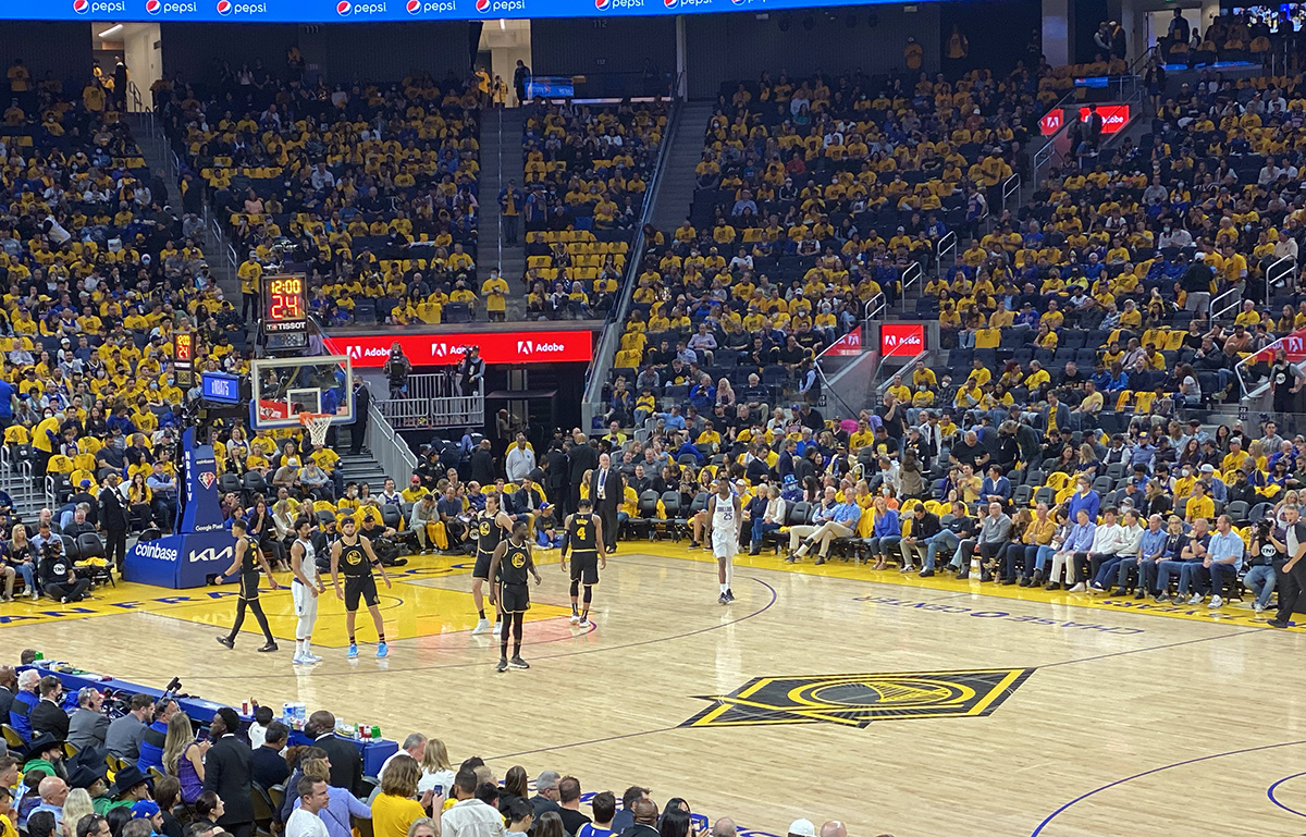 The Warriors in Game 5 of the Western Conference finals