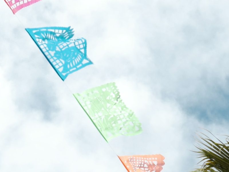 Papel picado decorations for Carnaval
