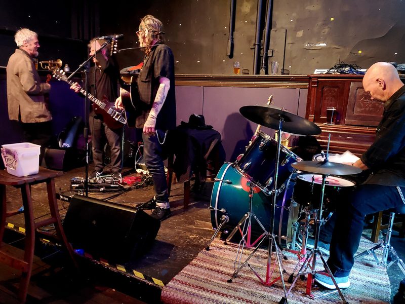 A band setting up at Gestalt on 16th Street.