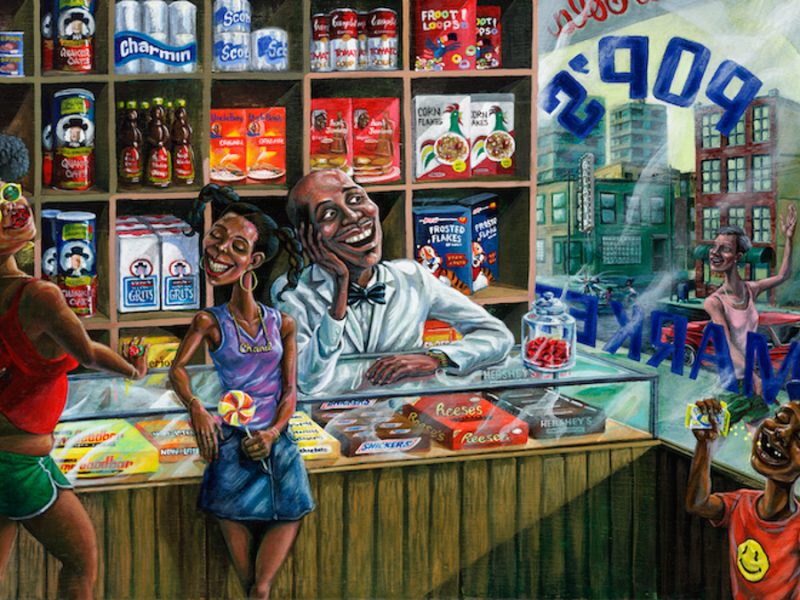 "Pops Shop" by Norm “Nomzee” Maxwell. Limited framed prints will be available at Luna Rienne Gallery this weekend.