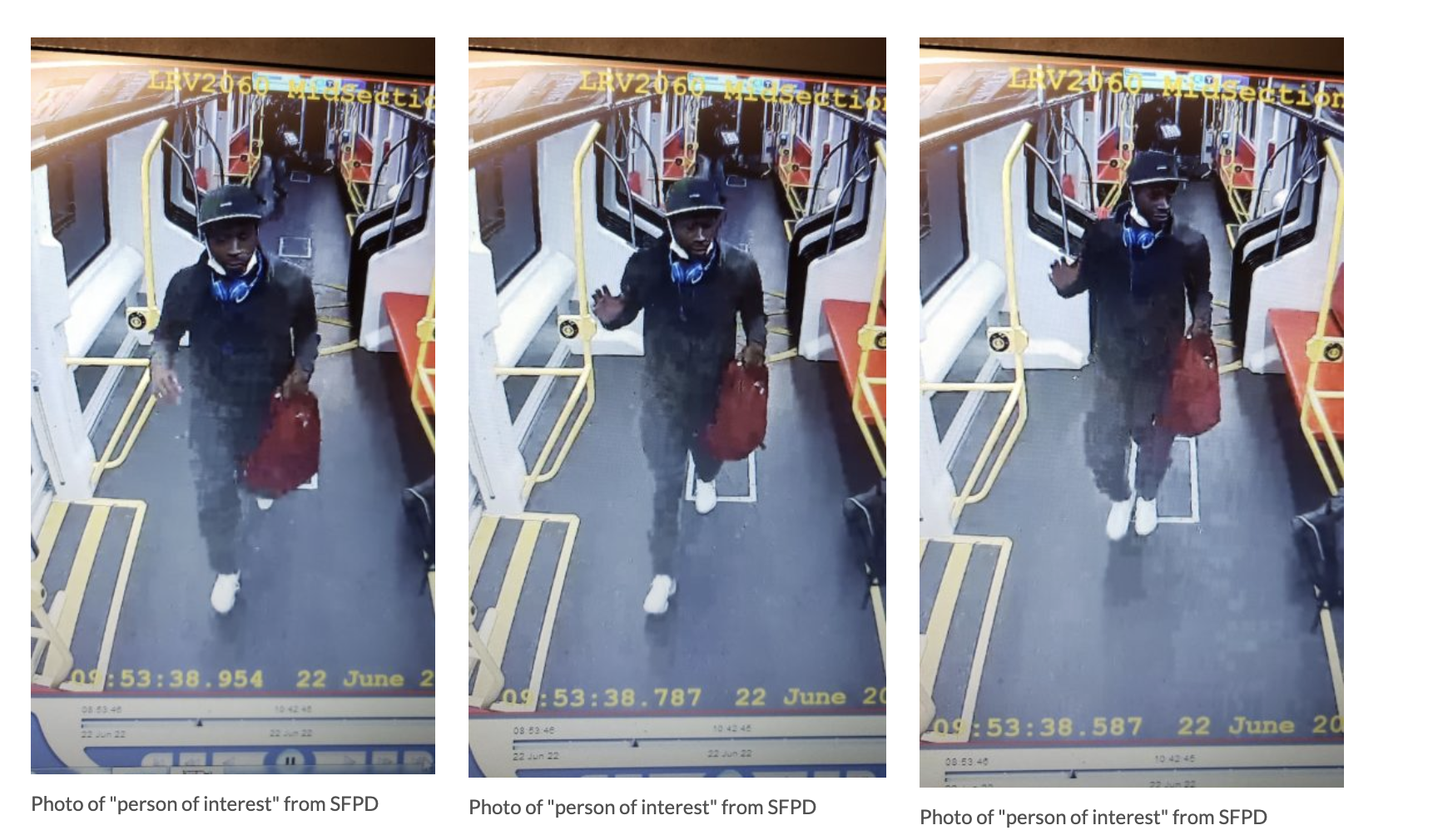 Photos of person of interest from SFPD