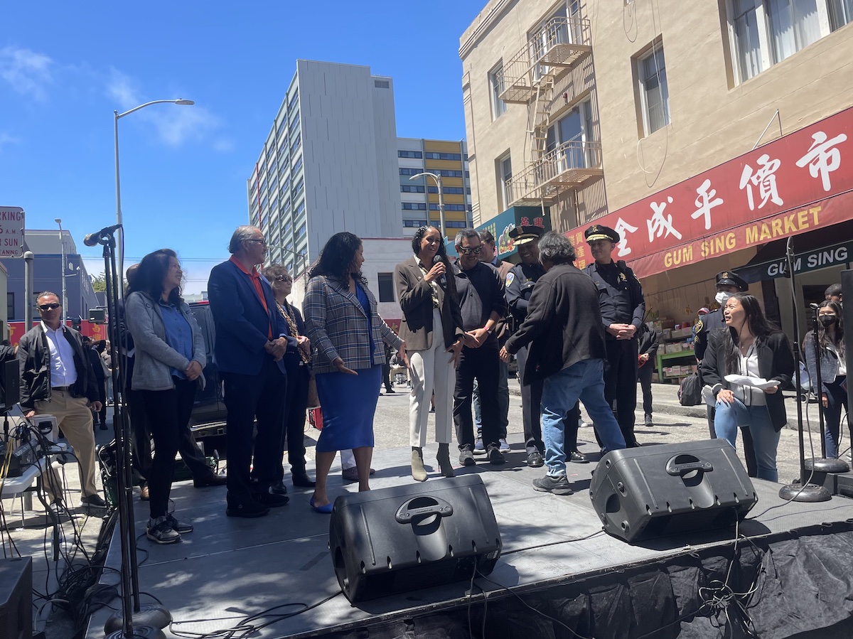 DA Brooke Jenkins speaks at Ping Yuen, Chinatown