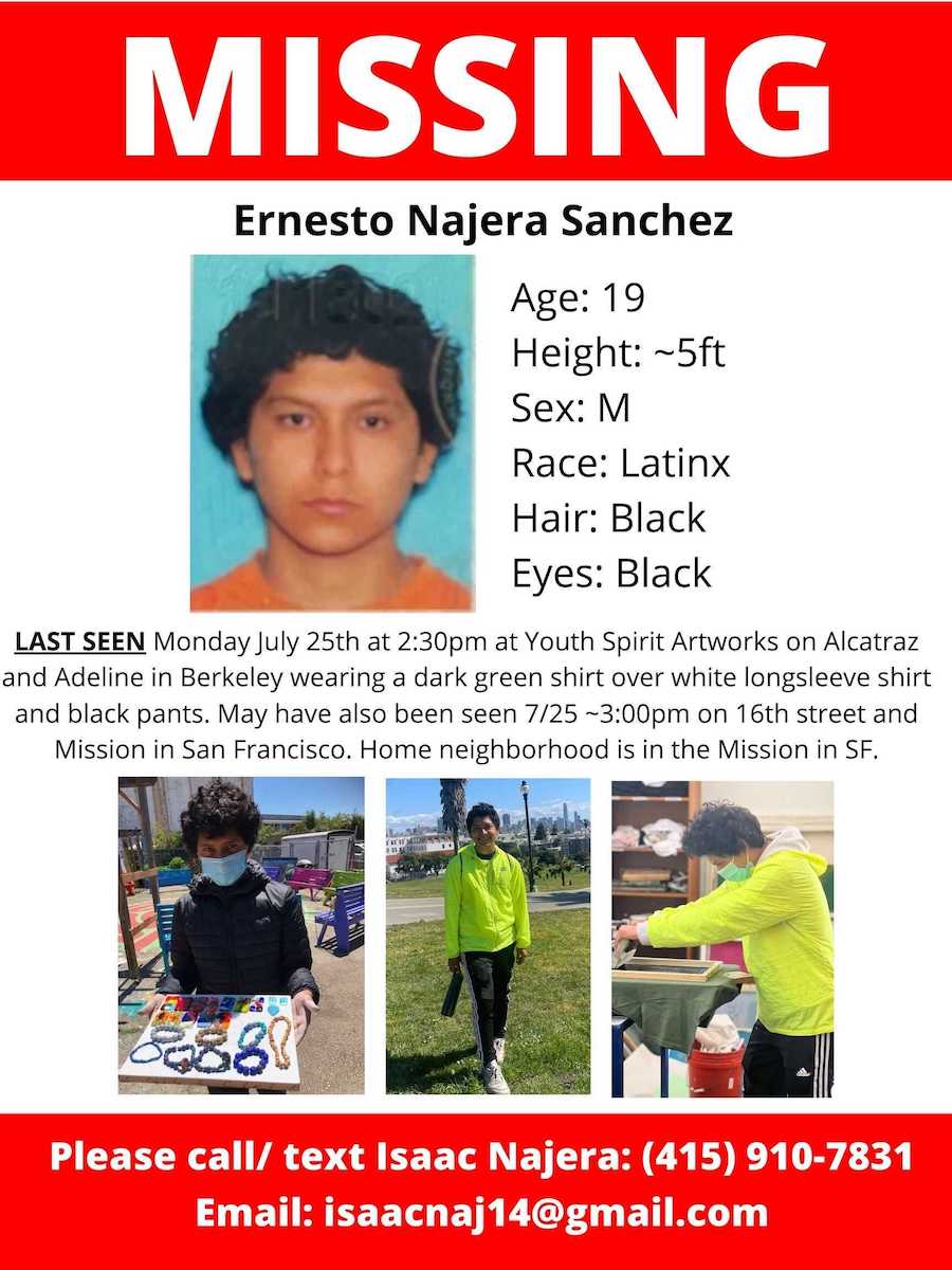 Ernesto Najera Sanchez, Mission District teen, is missing