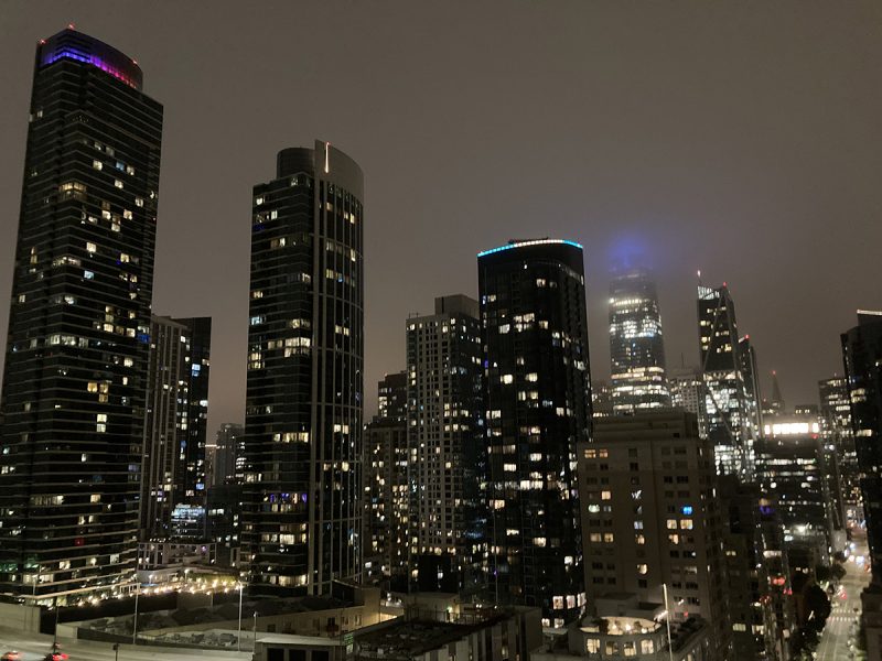 A view of downtown SF at night
