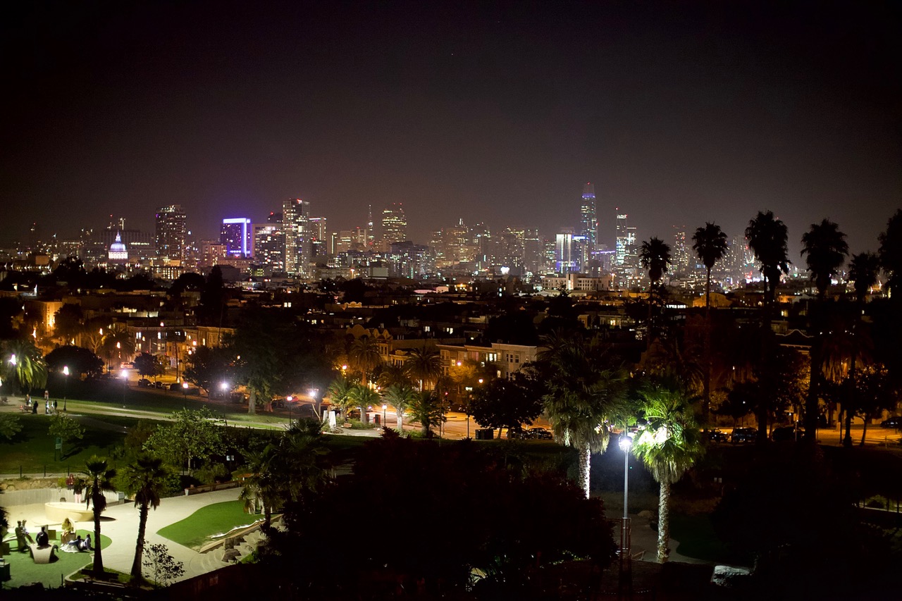 The city from Dolores Park - at ight.