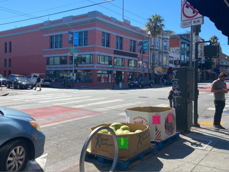 The intersection of 19th and Mission streets.