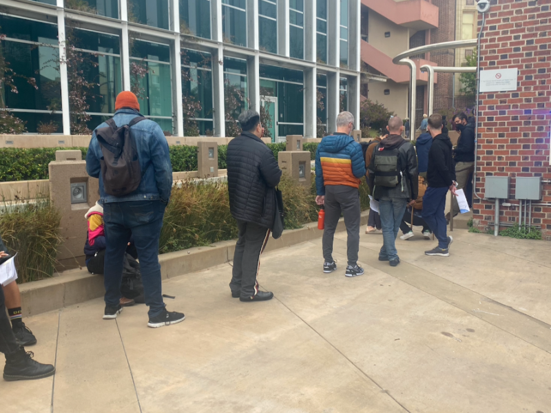 The long line at SF General Hospital for monkeypox vaccines
