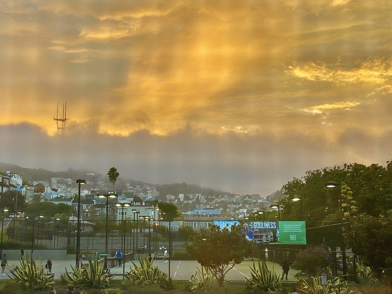 The sky and the park and Sutro tower