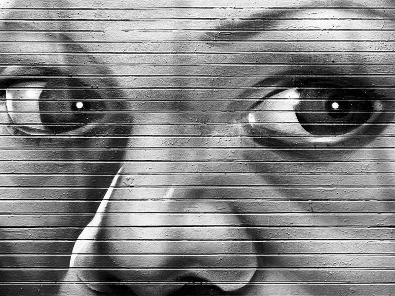 Mural of a woman's face